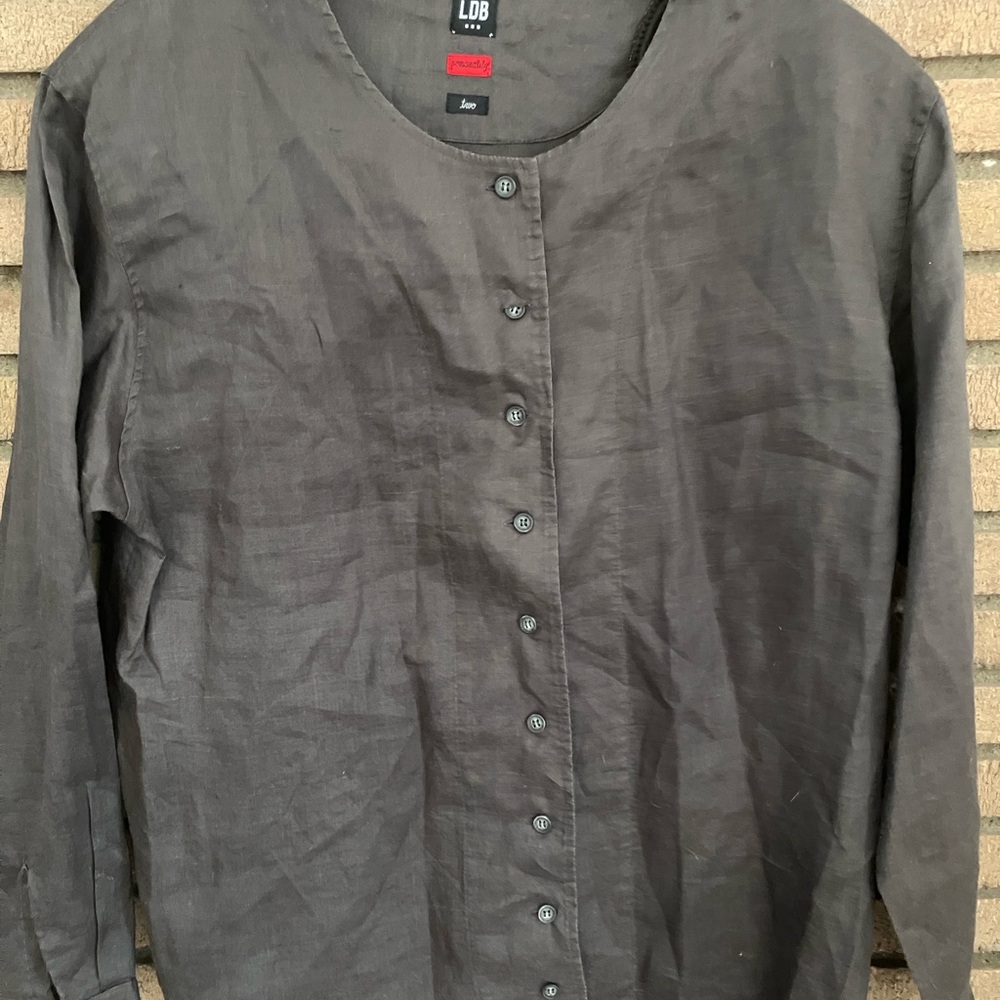 Women's Dark Gray Button-Up Tunic by LDB